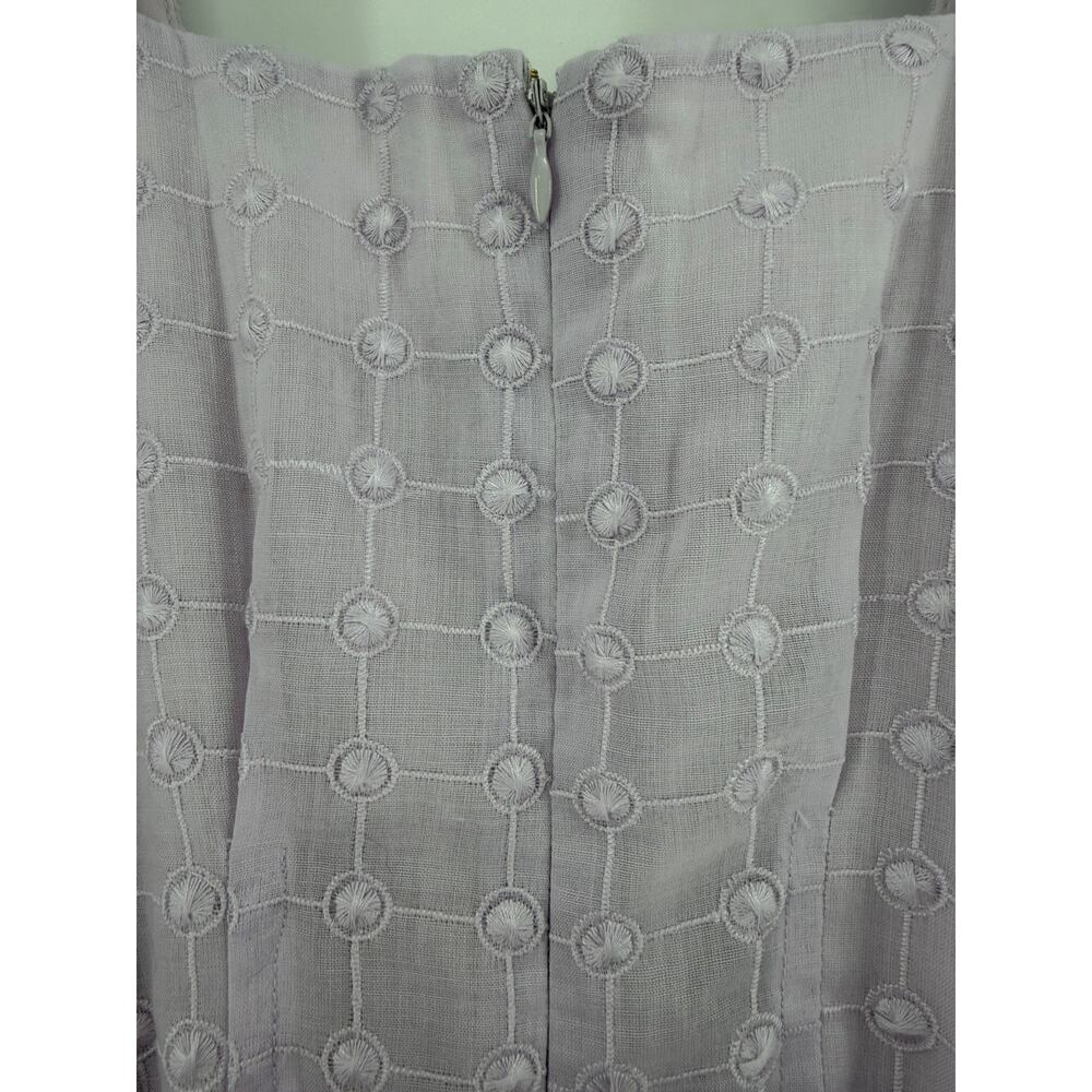 SABO Belted Larose Dress Lilac Square Neckline Puff Sleeves Vintage Flair Size 4 - Picture 8 of 11